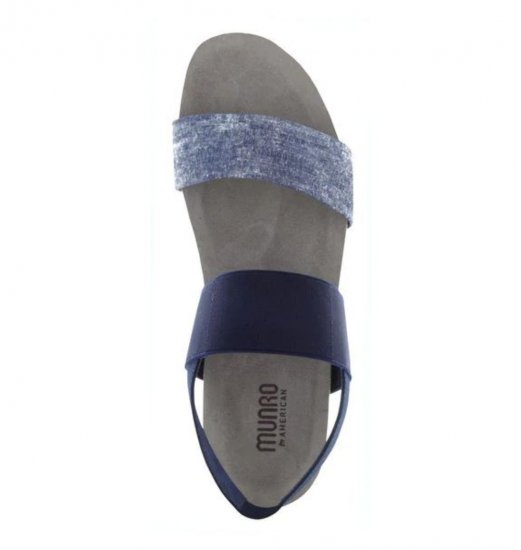 Munro Sandals | WOMEN'S PISCES-Blue/ Silver Metallic - Click Image to Close