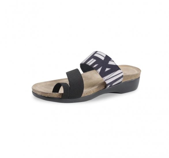 Munro Sandals | WOMEN'S ARIES-Black/White - Click Image to Close