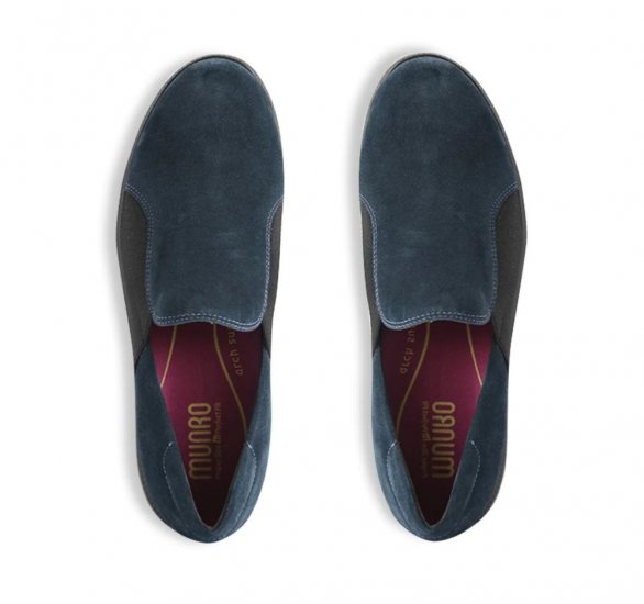 Munro Shoes | WOMEN'S CLAY-Navy Suede - Click Image to Close