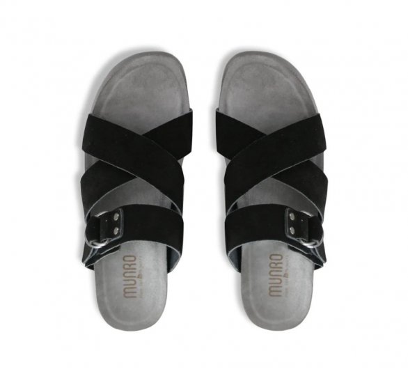 Munro Sandals | WOMEN'S SOFIA-Black Suede - Click Image to Close