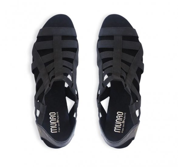 Munro Sandals | WOMEN'S CHANNING-Black Gore - Click Image to Close