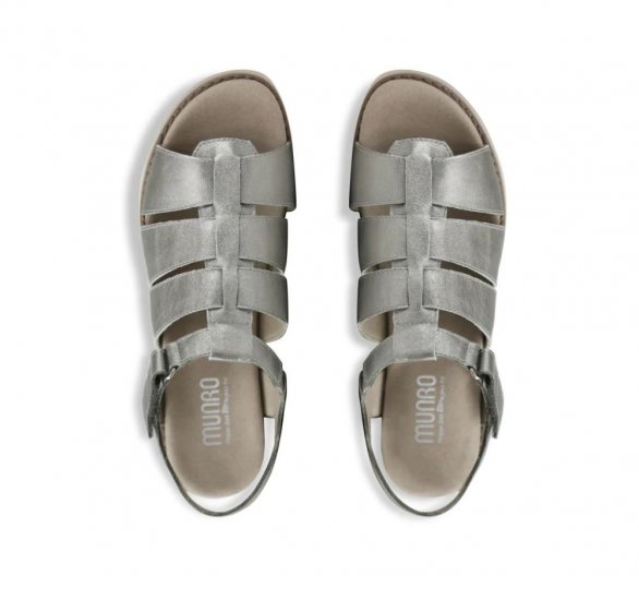 Munro Sandals | WOMEN'S MARLEY-Sivler Metallic - Click Image to Close