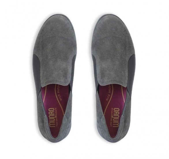 Munro Shoes | WOMEN'S CLAY-Grey Suede - Click Image to Close