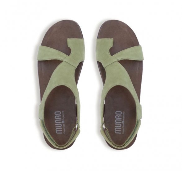 Munro Sandals | WOMEN'S MEGHAN-Green Nubuck - Click Image to Close