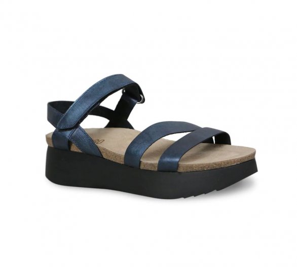 Munro Sandals | WOMEN'S JUNIPER-Blue Metallic - Click Image to Close