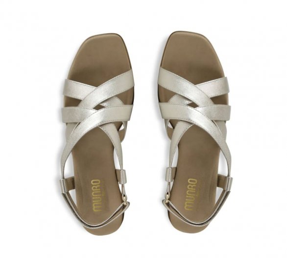 Munro Sandals | WOMEN'S MADDOX-Gold Leather - Click Image to Close