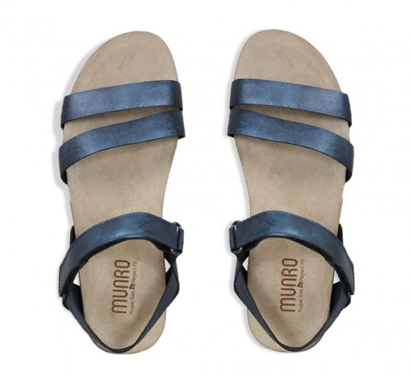 Munro Sandals | WOMEN'S JUNIPER-Blue Metallic - Click Image to Close