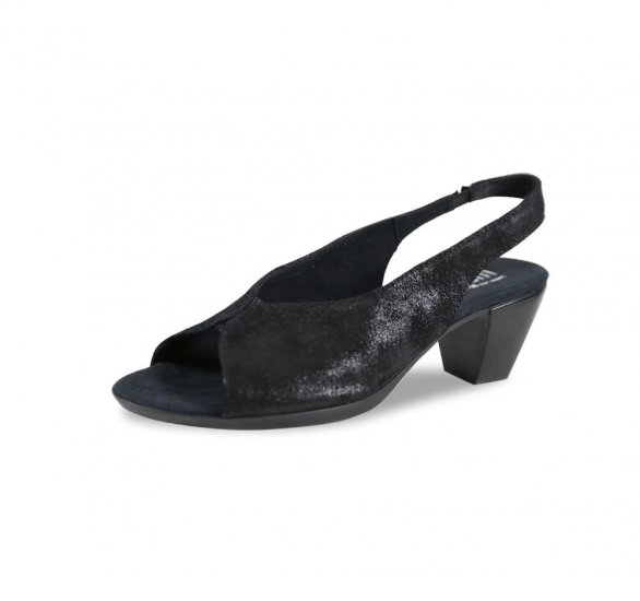 Munro Sandals | WOMEN'S ROCHELLE-Black Metallic Leather - Click Image to Close