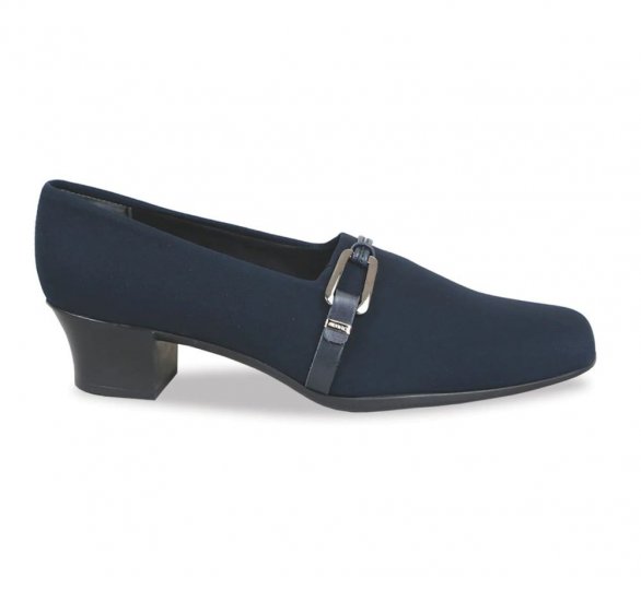 Munro Shoes | WOMEN'S CINDI-Navy Stretch Fabric - Click Image to Close