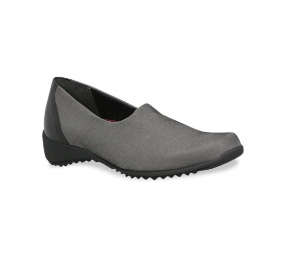 Munro Shoes | WOMEN'S TRAVELER-Grey Stretch Fabric - Click Image to Close