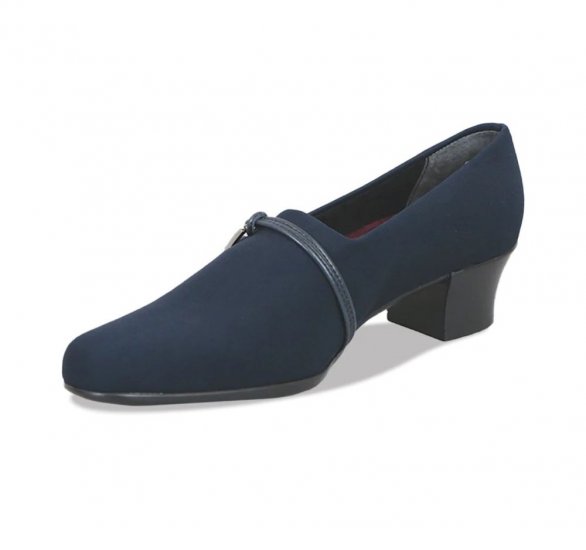 Munro Shoes | WOMEN'S CINDI-Navy Stretch Fabric - Click Image to Close