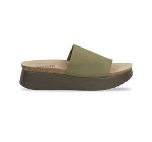 Munro Sandals | WOMEN'S NALIA-Olive Green Stretch Fabric