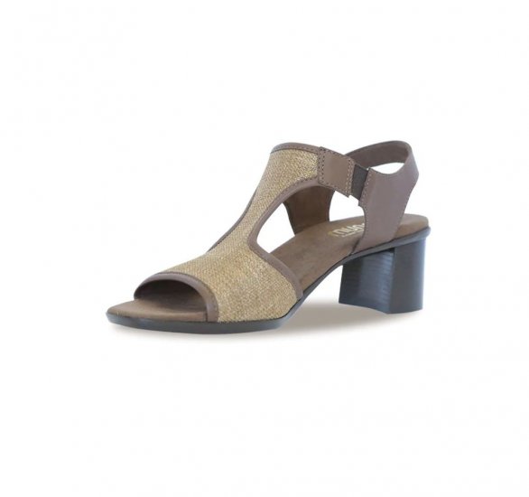 Munro Sandals | WOMEN'S WALLIS-Brown Fabric Combo - Click Image to Close