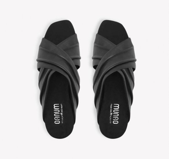 Munro Sandals | WOMEN'S LEE-Black Lamb - Click Image to Close