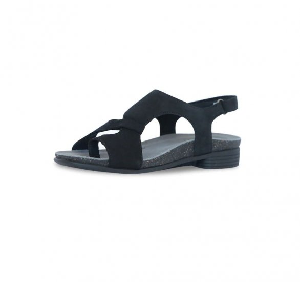 Munro Sandals | WOMEN'S MEGHAN-Black Nubuck - Click Image to Close