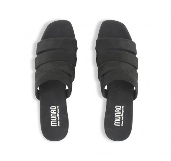 Munro Sandals | WOMEN'S ADRIANNE-Black Suede - Click Image to Close