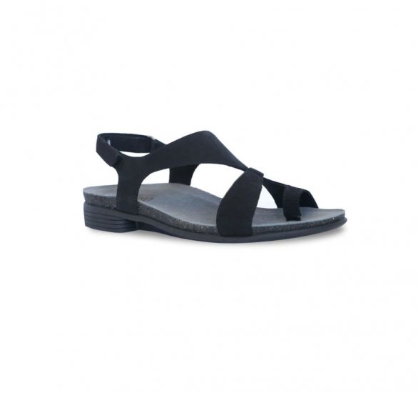 Munro Sandals | WOMEN'S MEGHAN-Black Nubuck - Click Image to Close