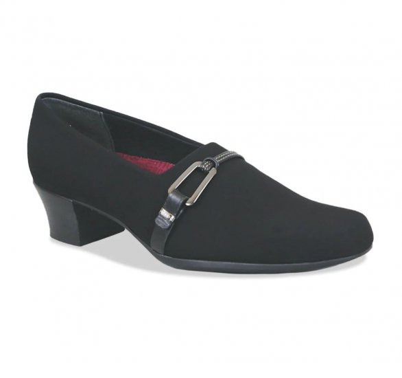 Munro Shoes | WOMEN'S CINDI-Black Stretch Fabric - Click Image to Close