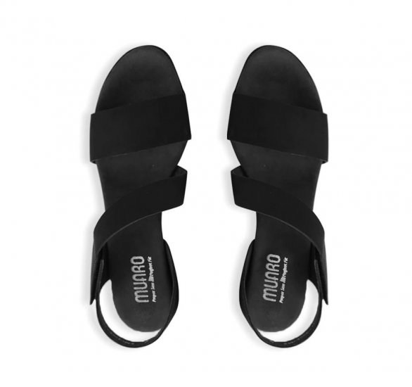 Munro Sandals | WOMEN'S LUCIA-Black Nubuck - Click Image to Close