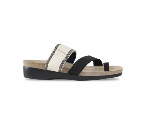 Munro Sandals | WOMEN'S ARIES-Cream W/ Black Stripe