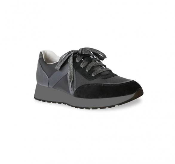 Munro Shoes | WOMEN'S PIPER-Piper-Black Suede/Fabric Combo - Click Image to Close