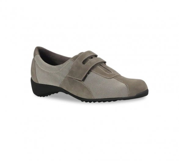 Munro Shoes | WOMEN'S JOLIET II-Khaki Fabric/ Suede - Click Image to Close