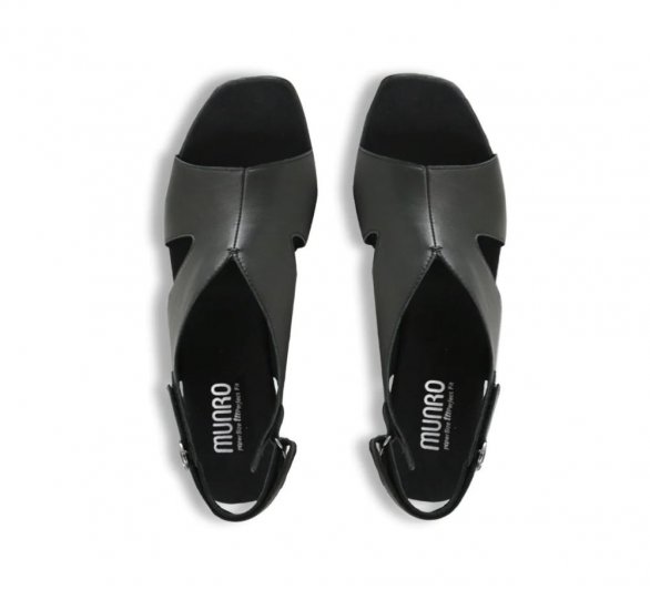 Munro Sandals | WOMEN'S JULIAN-Black Leather - Click Image to Close