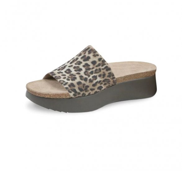 Munro Sandals | WOMEN'S NALIA-Leopard Stretch Fabric - Click Image to Close