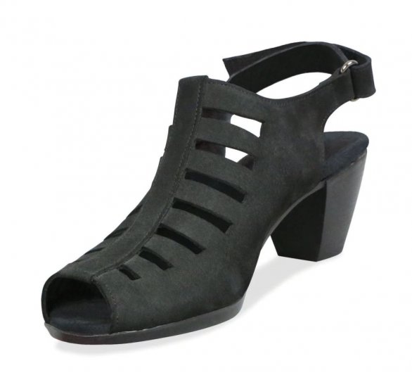 Munro Sandals | WOMEN'S ABBY-Black Nubuck - Click Image to Close