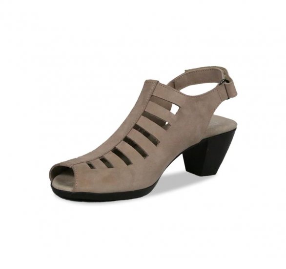 Munro Sandals | WOMEN'S ABBY-Taupe Nubuck - Click Image to Close