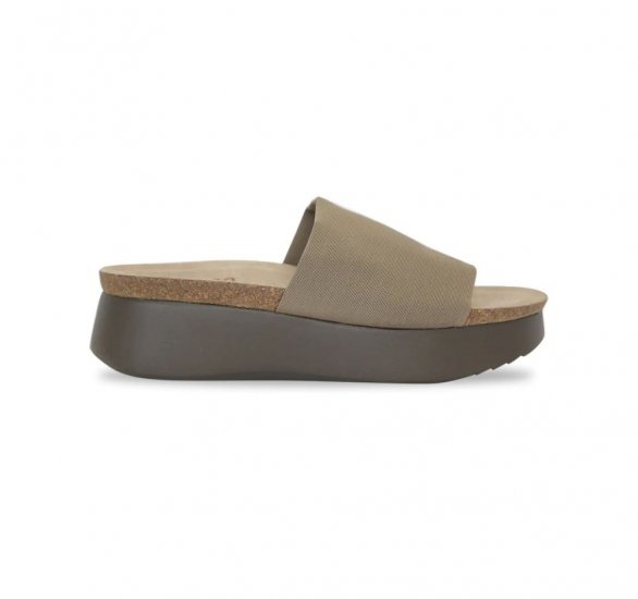 Munro Sandals | WOMEN'S NALIA-Khaki Stretch Fabric - Click Image to Close