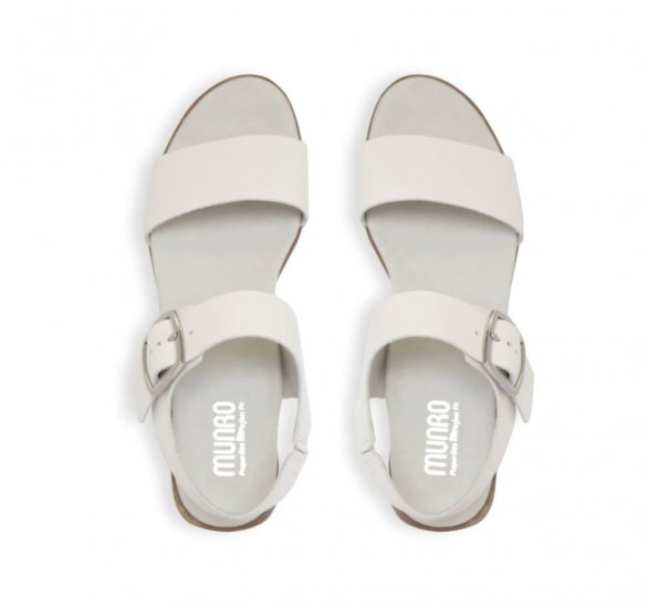 Munro Sandals | WOMEN'S CLEO-Winter White Leather - Click Image to Close