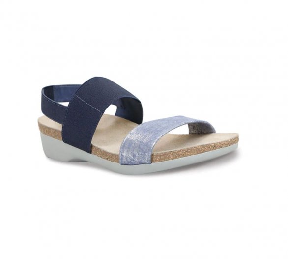 Munro Sandals | WOMEN'S PISCES-Blue/ Silver Metallic - Click Image to Close