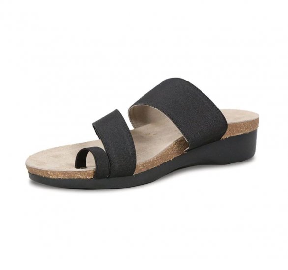 Munro Sandals | WOMEN'S ARIES-Black Fabric - Click Image to Close