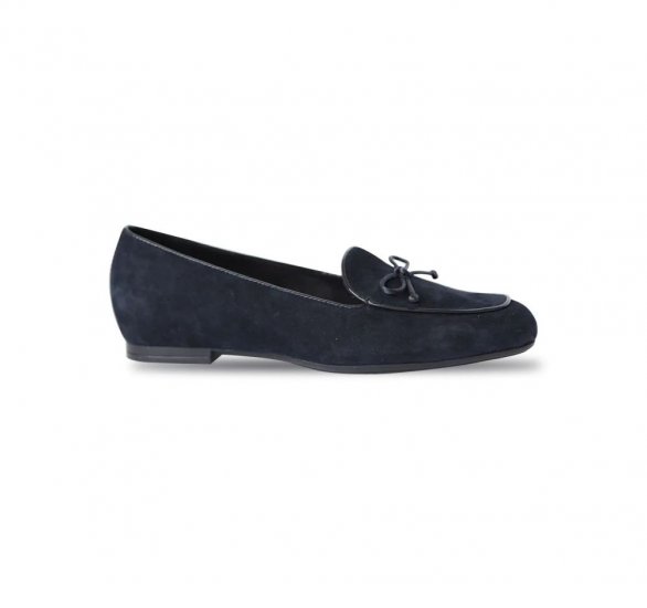 Munro Shoes | WOMEN'S ROSSA-Navy Suede W/Suede Plug - Click Image to Close