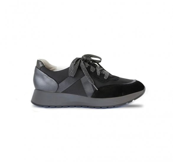 Munro Shoes | WOMEN'S PIPER-Piper-Black Suede/Fabric Combo - Click Image to Close