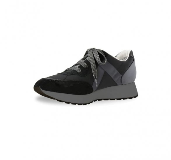 Munro Shoes | WOMEN'S PIPER-Piper-Black Suede/Fabric Combo - Click Image to Close