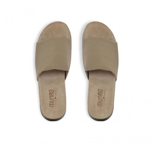 Munro Sandals | WOMEN'S NALIA-Khaki Stretch Fabric - Click Image to Close