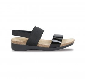 Munro Sandals | WOMEN'S PISCES-Black Patent/Black Fabric