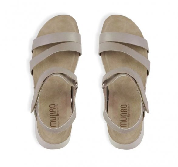 Munro Sandals | WOMEN'S JUNIPER-Taupe Metallic - Click Image to Close