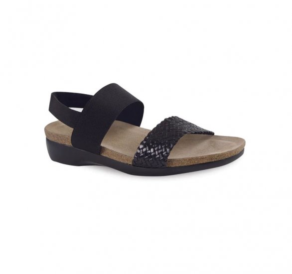 Munro Sandals | WOMEN'S PISCES-Black Woven - Click Image to Close