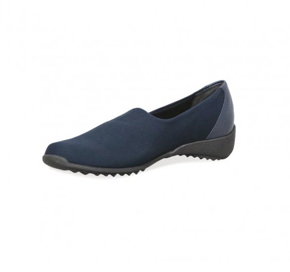 Munro Shoes | WOMEN'S TRAVELER-Navy Stretch Fabric - Click Image to Close