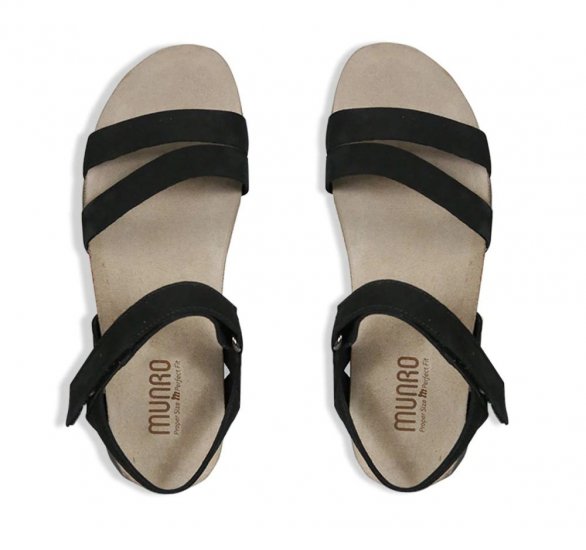 Munro Sandals | WOMEN'S JUNIPER-Black Nubuck - Click Image to Close