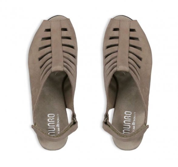 Munro Sandals | WOMEN'S ABBY-Taupe Nubuck - Click Image to Close