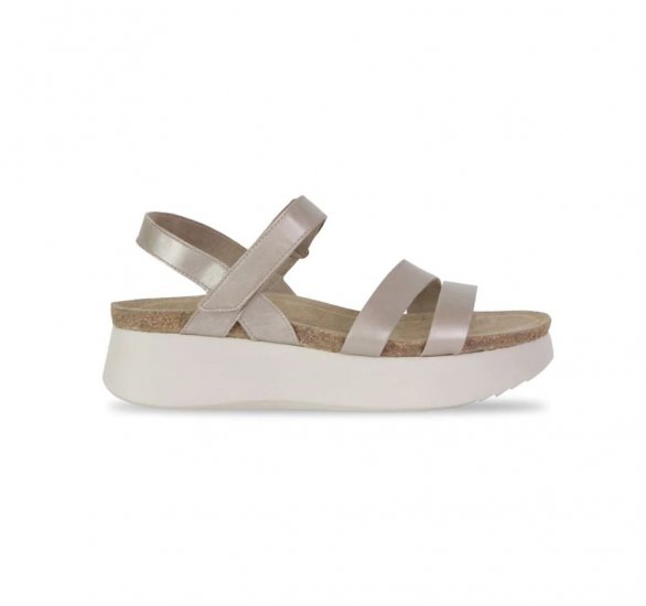 Munro Sandals | WOMEN'S JUNIPER-Taupe Metallic - Click Image to Close