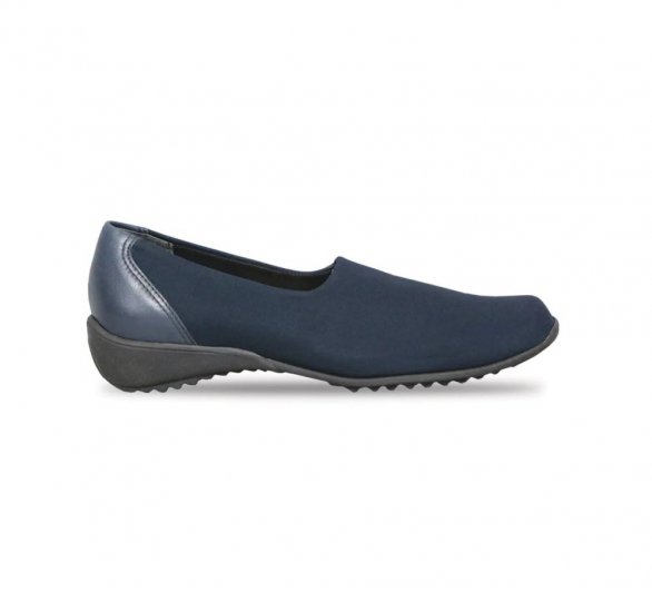 Munro Shoes | WOMEN'S TRAVELER-Navy Stretch Fabric - Click Image to Close