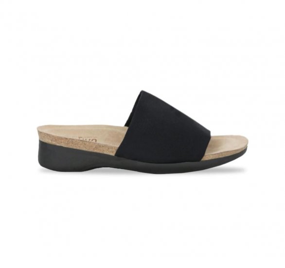 Munro Sandals | WOMEN'S CASITA-Black Stretch Fabric - Click Image to Close