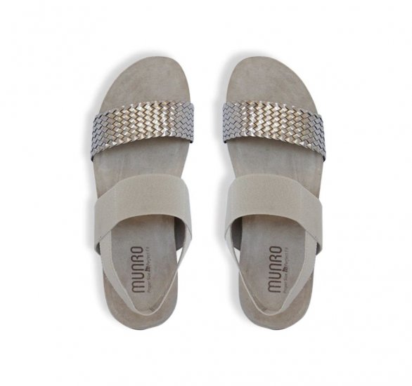 Munro Sandals | WOMEN'S PISCES-Gunmetal Woven - Click Image to Close