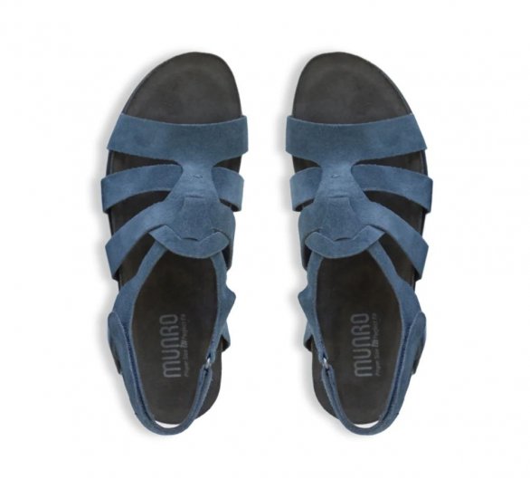 Munro Sandals | WOMEN'S CORINE-Blue Suede - Click Image to Close