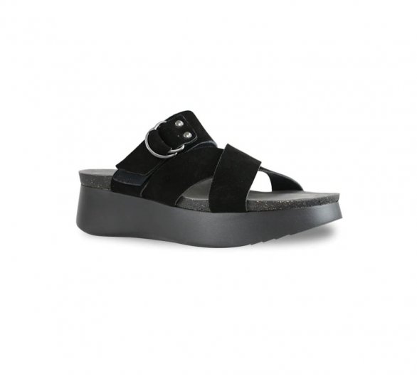 Munro Sandals | WOMEN'S SOFIA-Black Suede - Click Image to Close